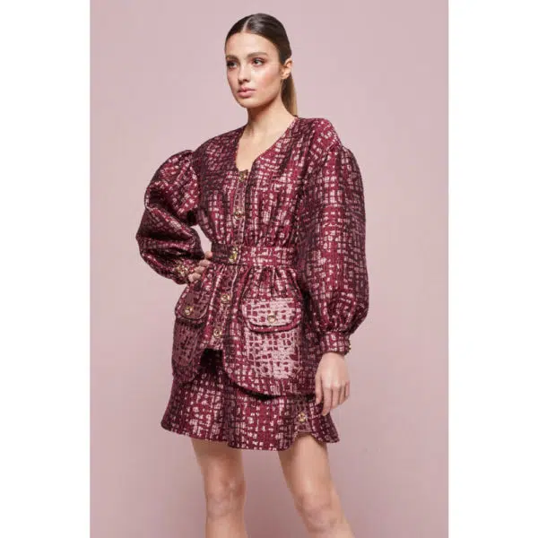 Poca & Poca Brassy princess burgundy blouse, view 5