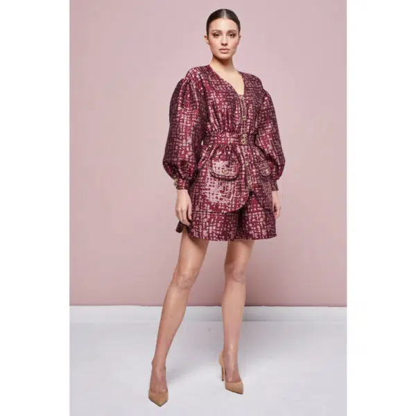 Poca & Poca Brassy princess burgundy blouse, view 3