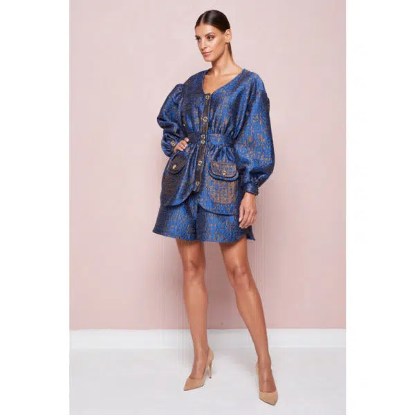 Poca & Poca Brassy princess navy blue blouse, view 3