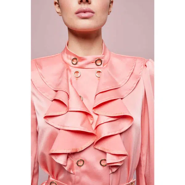 Poca & Poca Frosted rose salmon blouse, view 5