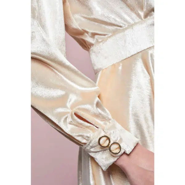 Poca & Poca Sand Palace beige velvet blouse, view 6