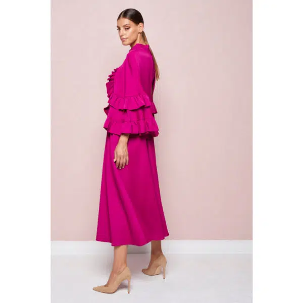 Poca & Poca Poppy hills purple midi dress, view 4