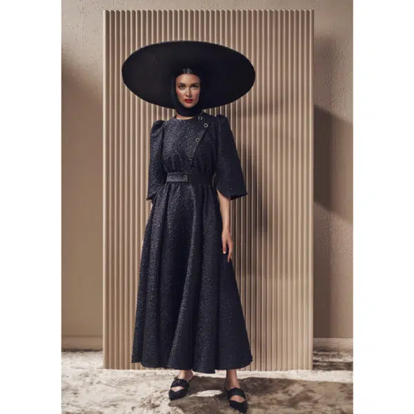 Poca & Poca Dark knight black textured dress, view 2