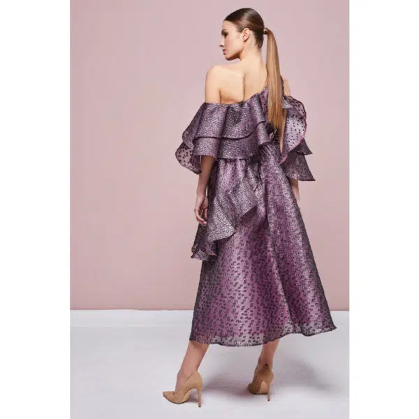 Poca & Poca Dark orchid pink flowy dress, view 5
