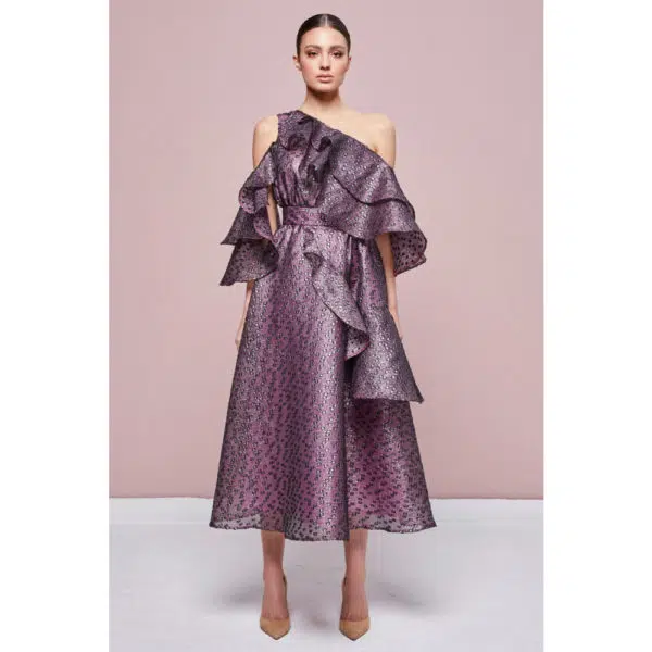 Poca & Poca Dark orchid pink flowy dress, view 4