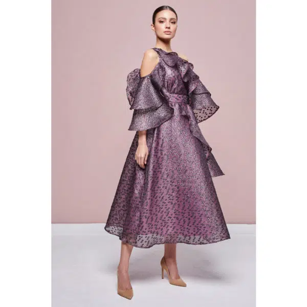 Poca & Poca Dark orchid pink flowy dress, view 3