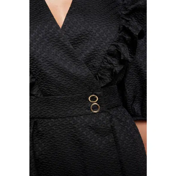 Poca & Poca Blooming angel black textured dress, view 5