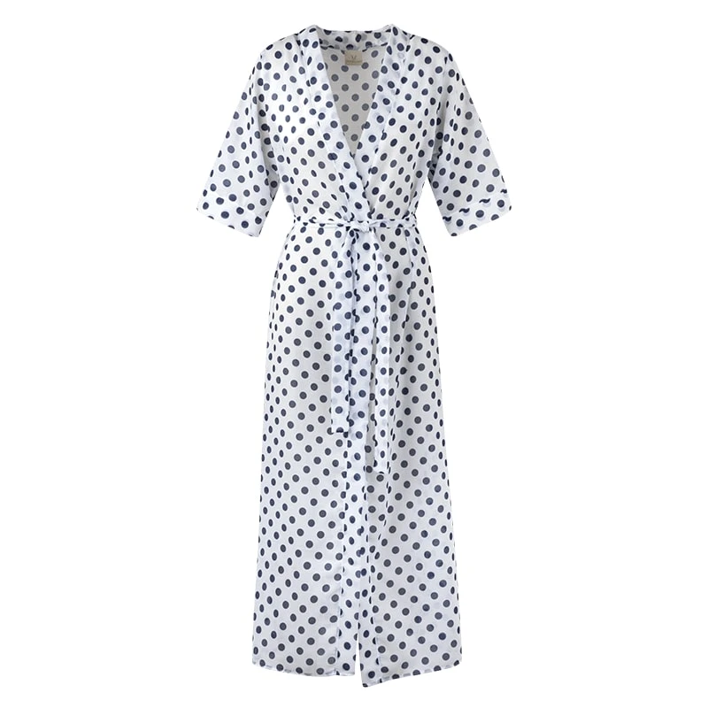 verdelimon cover up (14) Blue dots swimwear cover up – One Size Luxury Shoes