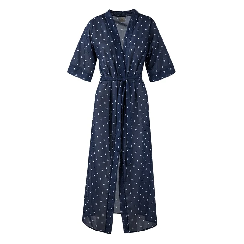 verdelimon cover up (2) Blue dots swimwear cover up – One Size Luxury Shoes