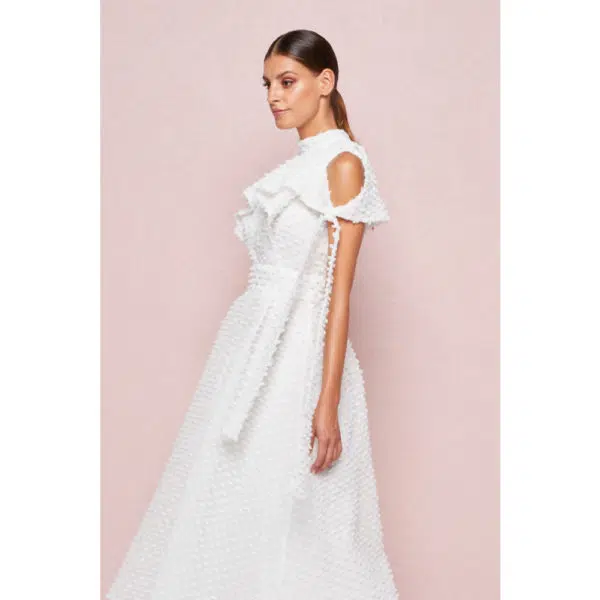 Poca & Poca Swan lake white midi dress, view 4