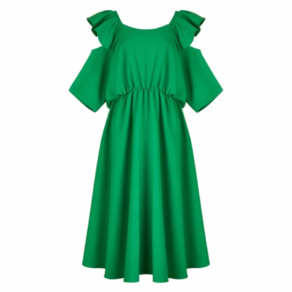 Cotton bud yellow midi dress Clothing dress Luxury Shoes 