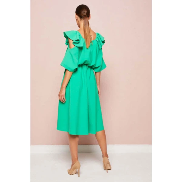 Cotton bud yellow midi dress Clothing dress Luxury Shoes 