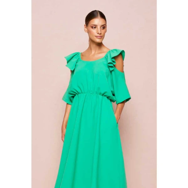 Cotton bud yellow midi dress Clothing dress Luxury Shoes 