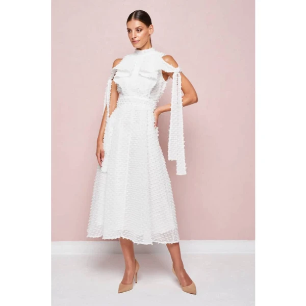 Cotton bud yellow midi dress Clothing dress Luxury Shoes 