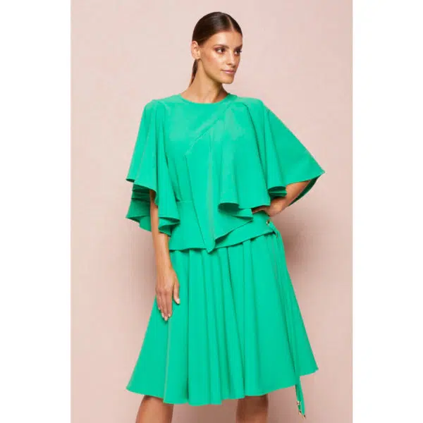 Poca & Poca Graceful peony green blouse, view 5