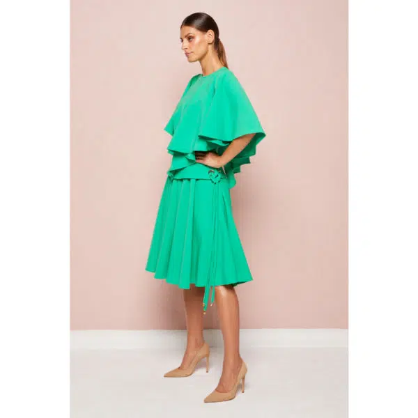 Poca & Poca Graceful peony green blouse, view 4
