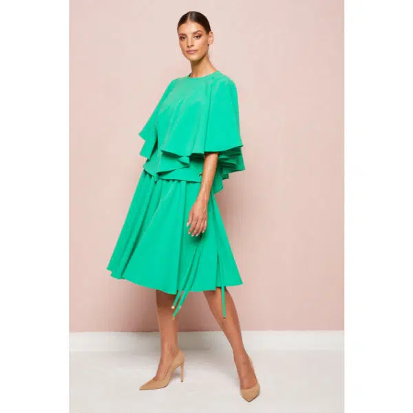 Poca & Poca Graceful peony green blouse, view 3