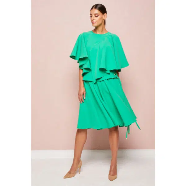 Poca & Poca Graceful peony green blouse, view 2