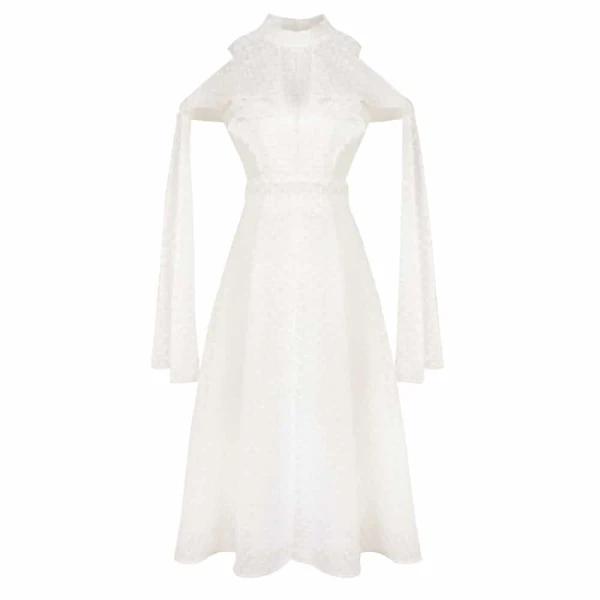 Cotton bud yellow midi dress Clothing dress Luxury Shoes 