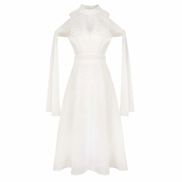 Cotton bud yellow midi dress Clothing dress Luxury Shoes 