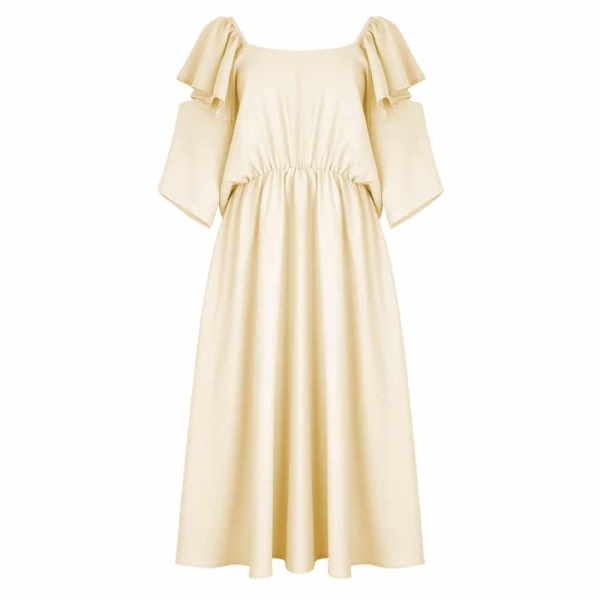 Cotton bud yellow midi dress Clothing dress Luxury Shoes 
