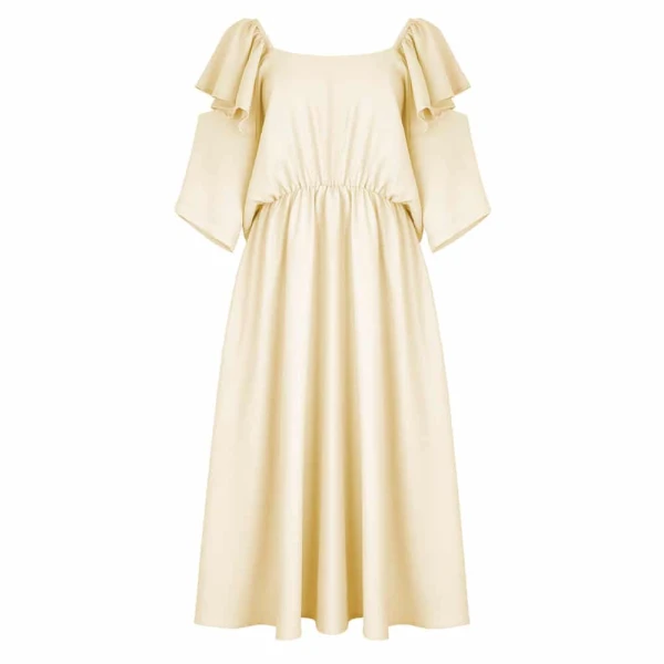 Cotton bud yellow midi dress Clothing dress Luxury Shoes 