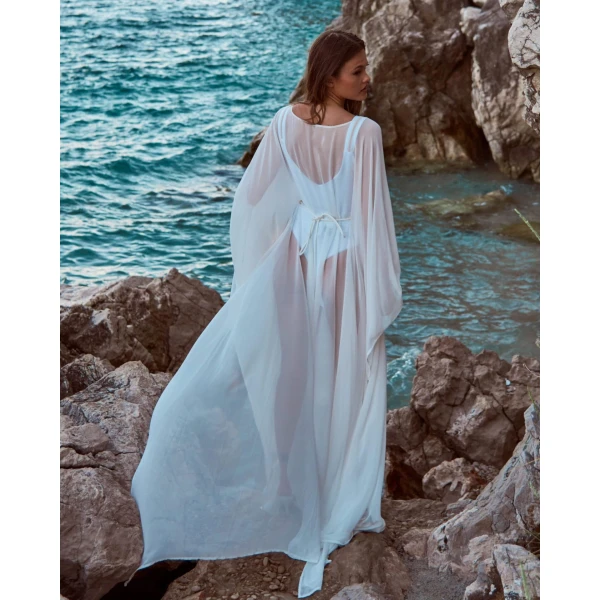 VELLICHOR ONE-PIECE OVERLAY WITH GOLDEN DETAILS IN WHITE