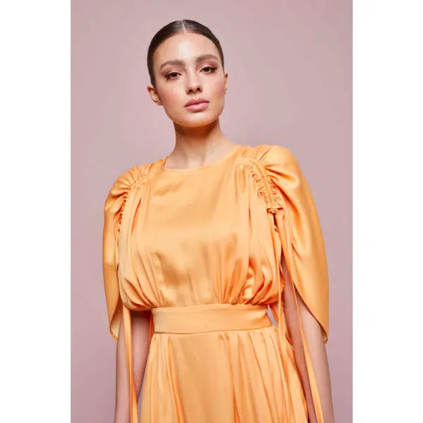 Poca & Poca Athena’s apple orange asymmetrical dress, view 6