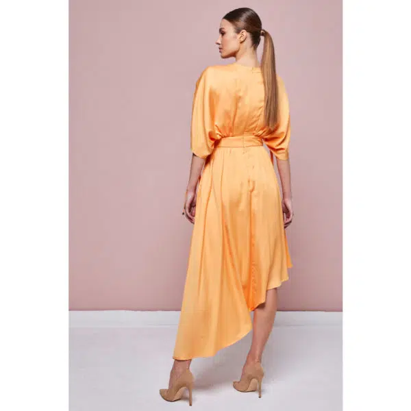 Poca & Poca Athena’s apple orange asymmetrical dress, view 5