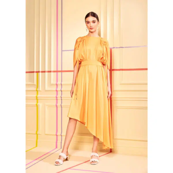 Poca & Poca Athena’s apple orange asymmetrical dress, view 2