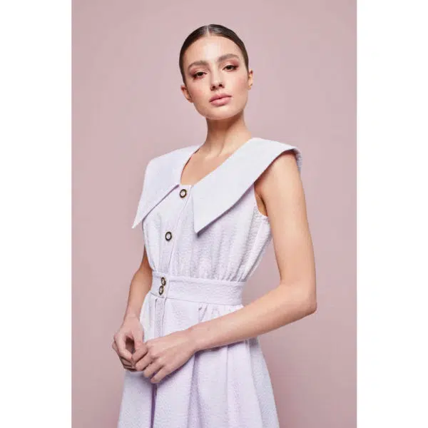 Poca & Poca Antalya’s dream white textured dress, view 4