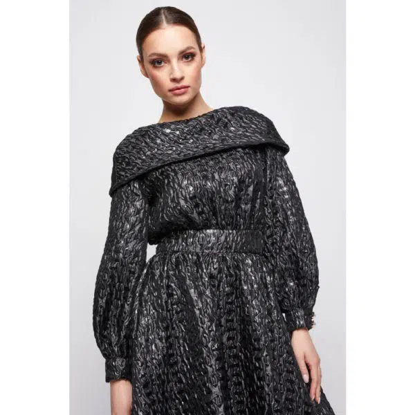 Poca & Poca Midnight brilliant black dress, view 5
