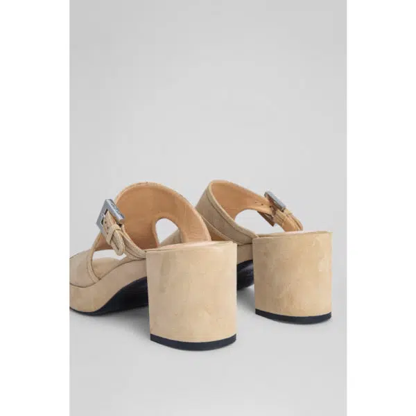 By Far Melba cappuccino suede leather sandal, view 5