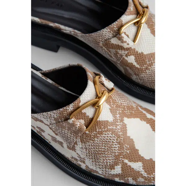 By Far Walker almond snake print leather sandal, view 3