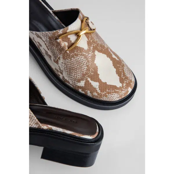 By Far Walker almond snake print leather sandal, view 4