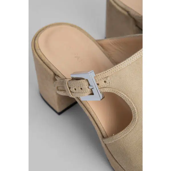 By Far Melba cappuccino suede leather sandal, view 6