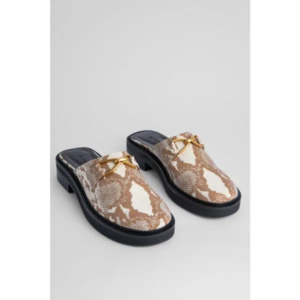By Far Walker almond snake print leather sandal, view 2