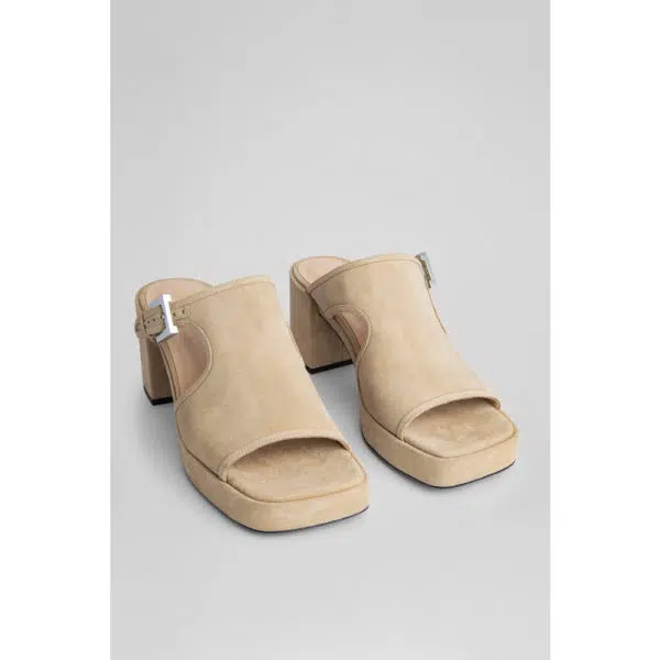 By Far Melba cappuccino suede leather sandal, view 4