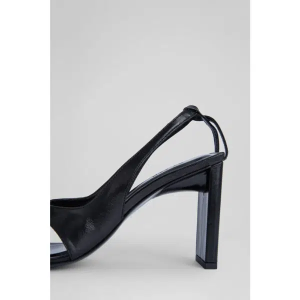 By Far Kseniya black creased leather sandal, view 5
