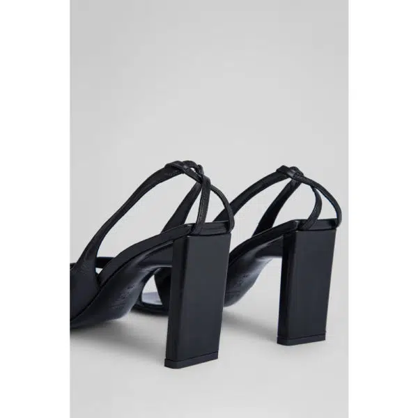 By Far Kseniya black creased leather sandal, view 4