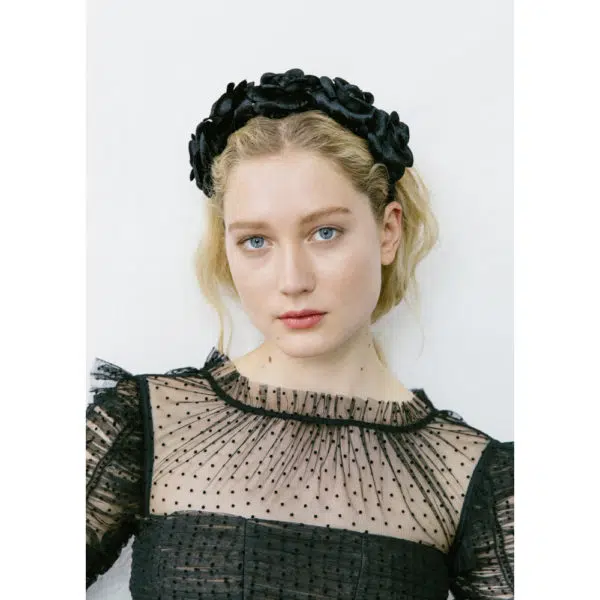Jennifer Behr Rosalia black headband, view 2