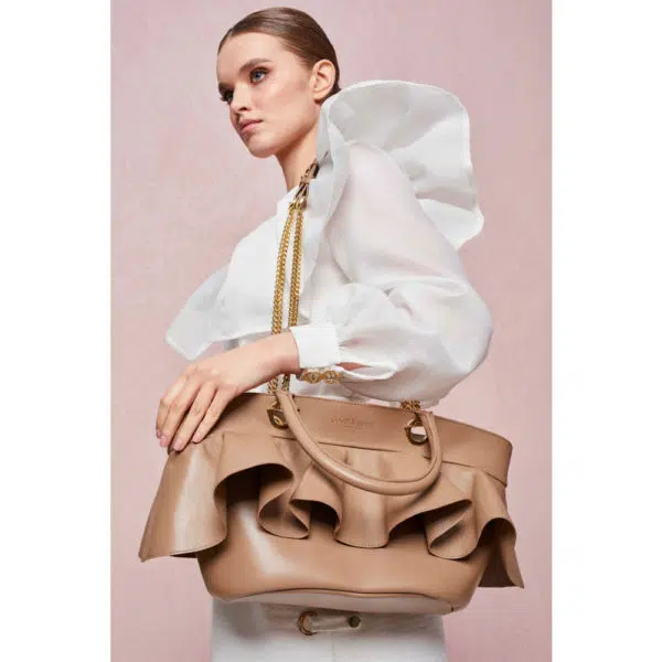 Poca & Poca Sleek peanut shopper bag, view 3