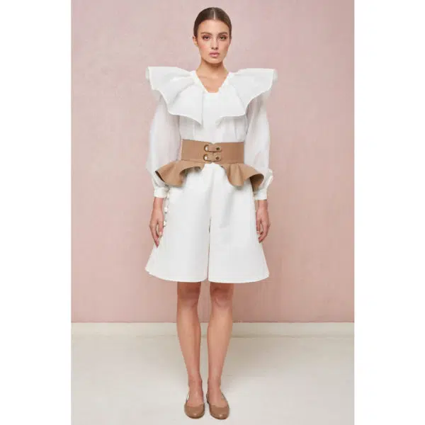 Poca & Poca Sleek peanut brown leather belt, view 2