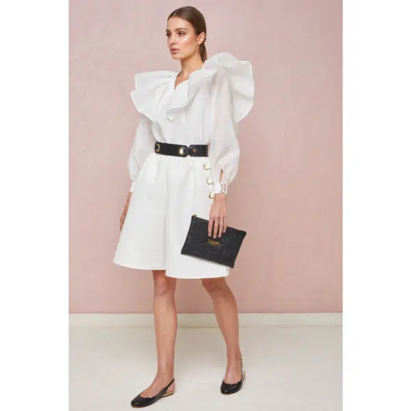 Poca & Poca Cofee grain leather belt, view 3