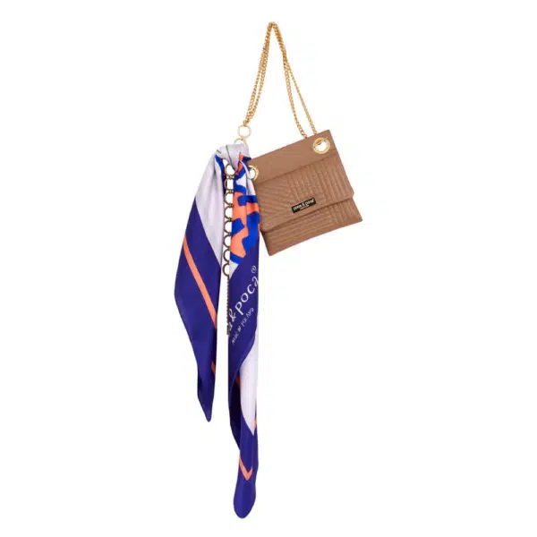 Poca & Poca Sleek peanut quilted leather bag, view 4