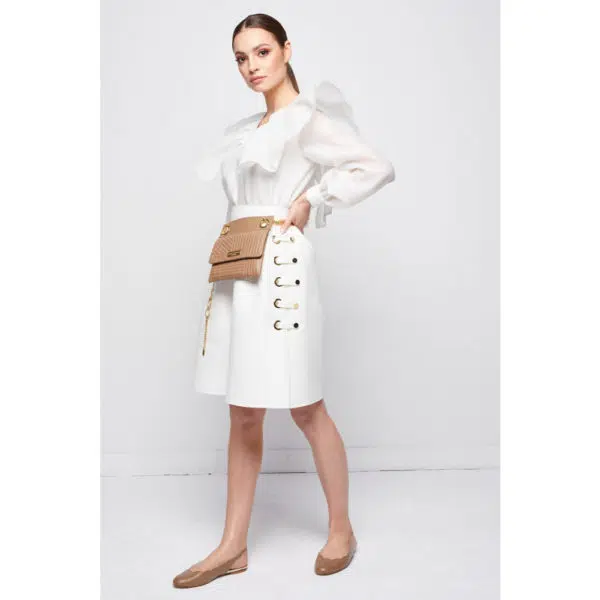 Poca & Poca Sleek peanut quilted leather bag, view 3