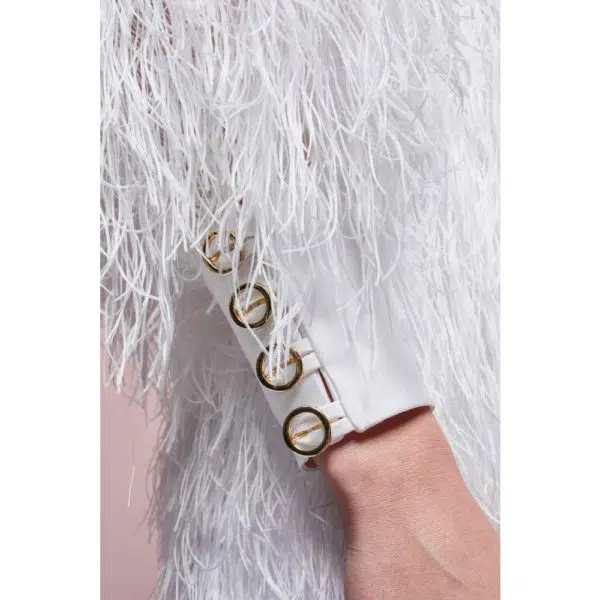 Poca & Poca Bird of paradise white feathery jacket, view 7