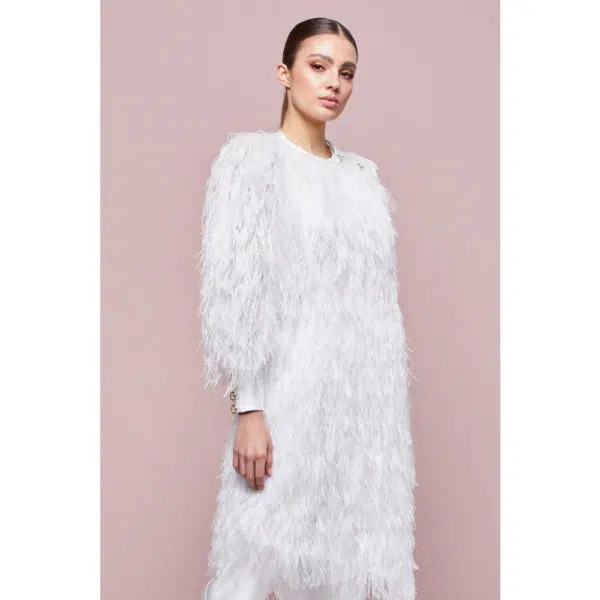 Poca & Poca Bird of paradise white feathery jacket, view 6