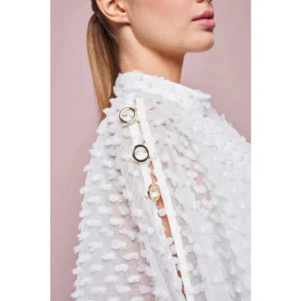 Poca & Poca Odette white feathery blouse, view 6