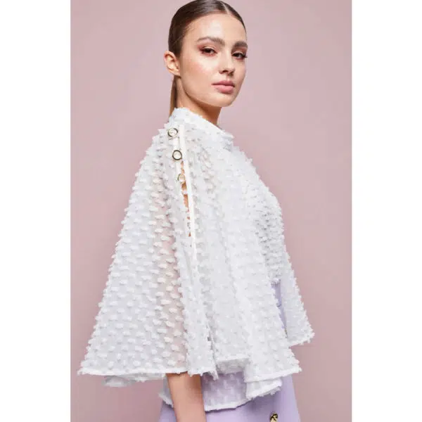 Poca & Poca Odette white feathery blouse, view 5